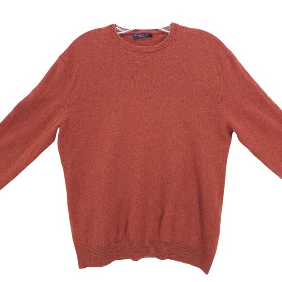 PROPER CLOTH 100% Cashmere Sweater Crewneck Orange Rush Marled Size MEDIUM - Picture 2 of 8